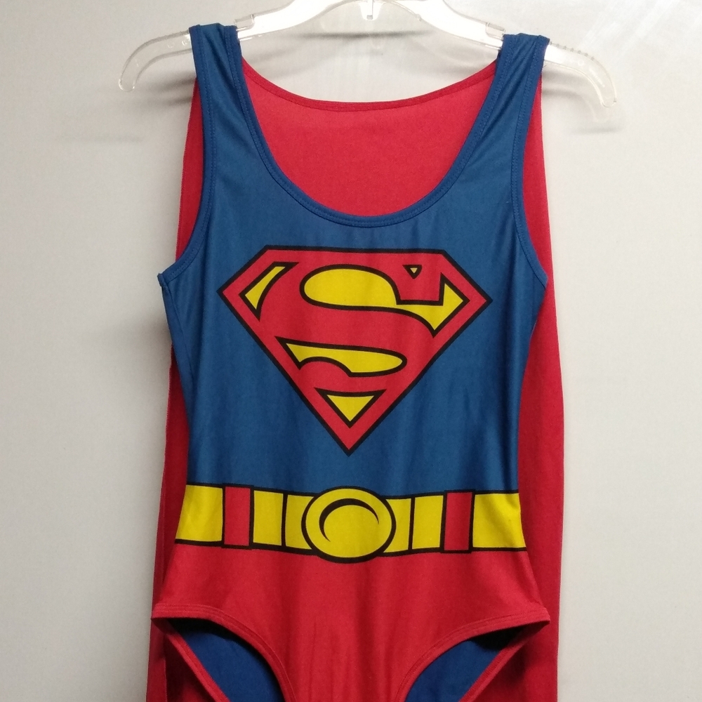 DC Comics Superman Bodysuit with Cape. Superwoman Costume